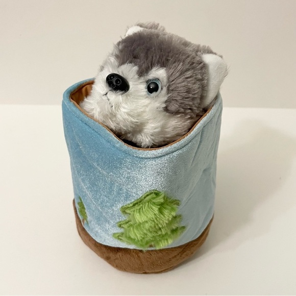 Aurora Wolf Husky Dog Pop Up Hand Puppet Plush Toy - Picture 12 of 12